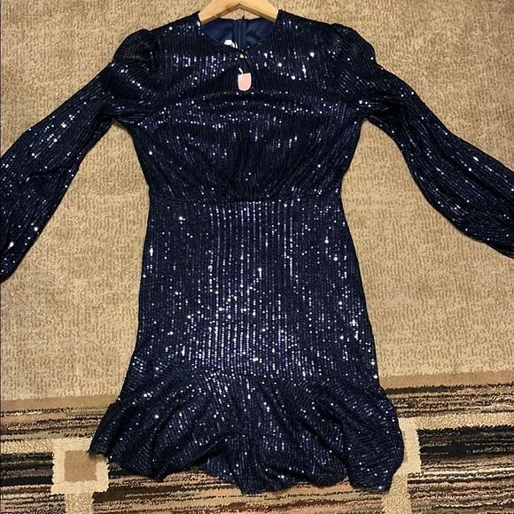 Sparkling Navy Sequin Dress - Picture 9 of 13